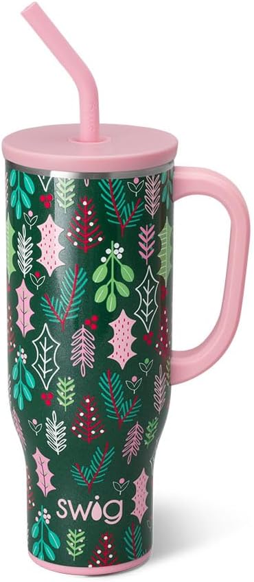 30oz Insulated Mega Mug with Handle & Straw, Cookie Jar | Triple Insulated Stainless Steel - Handle & Straw Included - Extra Large Capacity - Cup Holder Friendly