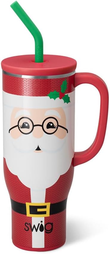 30oz Insulated Mega Mug with Handle & Straw, Cookie Jar | Triple Insulated Stainless Steel - Handle & Straw Included - Extra Large Capacity - Cup Holder Friendly