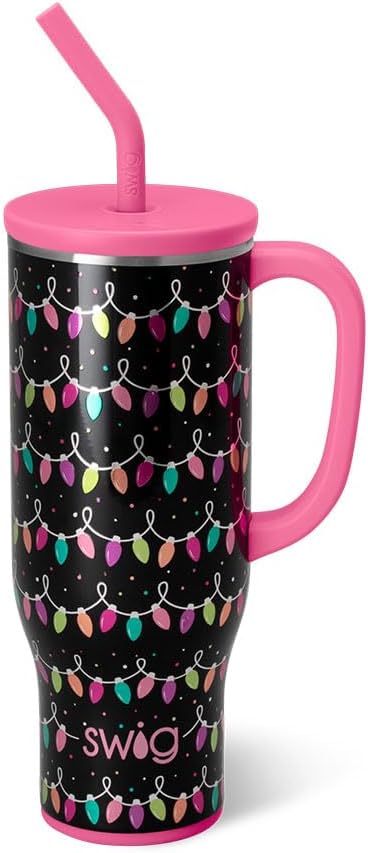 30oz Insulated Mega Mug with Handle & Straw, Cookie Jar | Triple Insulated Stainless Steel - Handle & Straw Included - Extra Large Capacity - Cup Holder Friendly