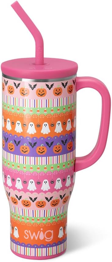 30oz Insulated Mega Mug with Handle & Straw, Cookie Jar | Triple Insulated Stainless Steel - Handle & Straw Included - Extra Large Capacity - Cup Holder Friendly