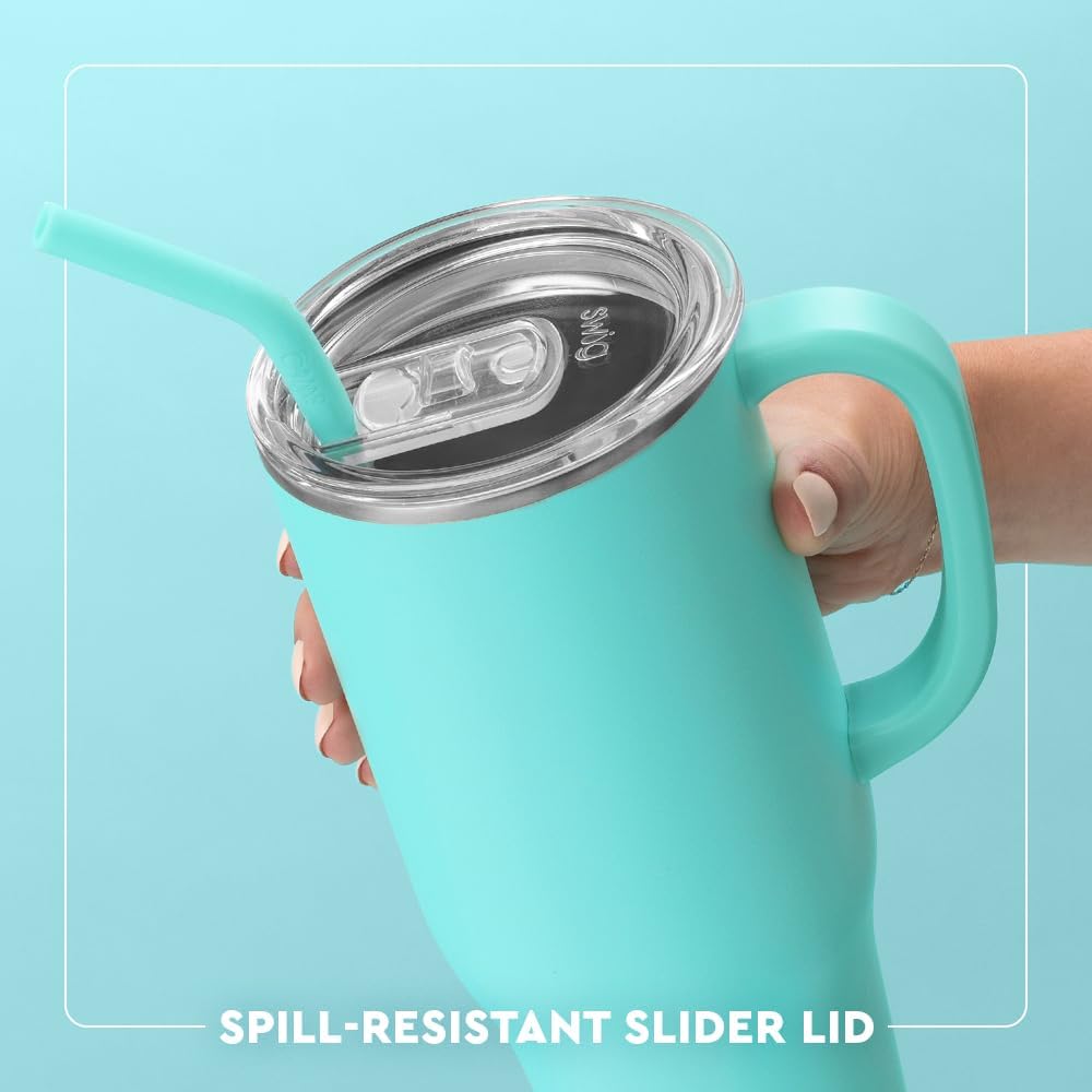 30oz Insulated Mega Mug with Handle & Straw, Cookie Jar | Triple Insulated Stainless Steel - Handle & Straw Included - Extra Large Capacity - Cup Holder Friendly