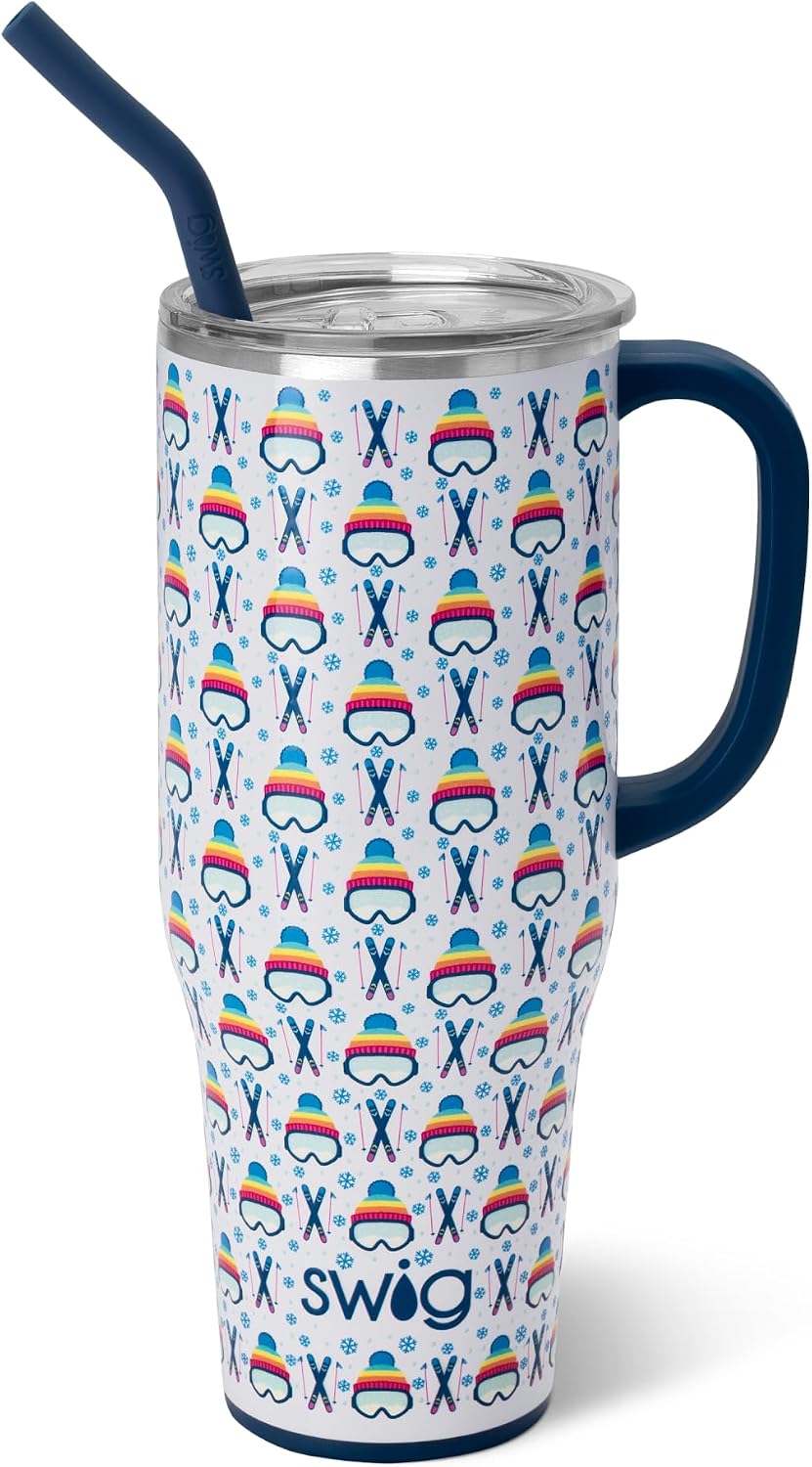 30oz Insulated Mega Mug with Handle & Straw, Cookie Jar | Triple Insulated Stainless Steel - Handle & Straw Included - Extra Large Capacity - Cup Holder Friendly