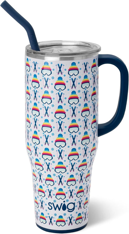 30oz Insulated Mega Mug with Handle & Straw, Cookie Jar | Triple Insulated Stainless Steel - Handle & Straw Included - Extra Large Capacity - Cup Holder Friendly