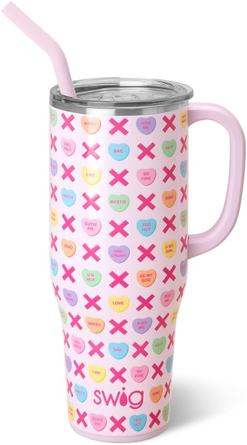 30oz Insulated Mega Mug with Handle & Straw, Cookie Jar | Triple Insulated Stainless Steel - Handle & Straw Included - Extra Large Capacity - Cup Holder Friendly