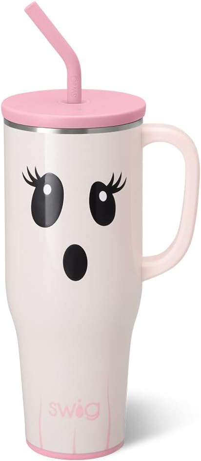30oz Insulated Mega Mug with Handle & Straw, Cookie Jar | Triple Insulated Stainless Steel - Handle & Straw Included - Extra Large Capacity - Cup Holder Friendly