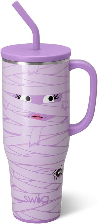 30oz Insulated Mega Mug with Handle & Straw, Cookie Jar | Triple Insulated Stainless Steel - Handle & Straw Included - Extra Large Capacity - Cup Holder Friendly