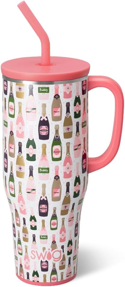 30oz Insulated Mega Mug with Handle & Straw, Cookie Jar | Triple Insulated Stainless Steel - Handle & Straw Included - Extra Large Capacity - Cup Holder Friendly