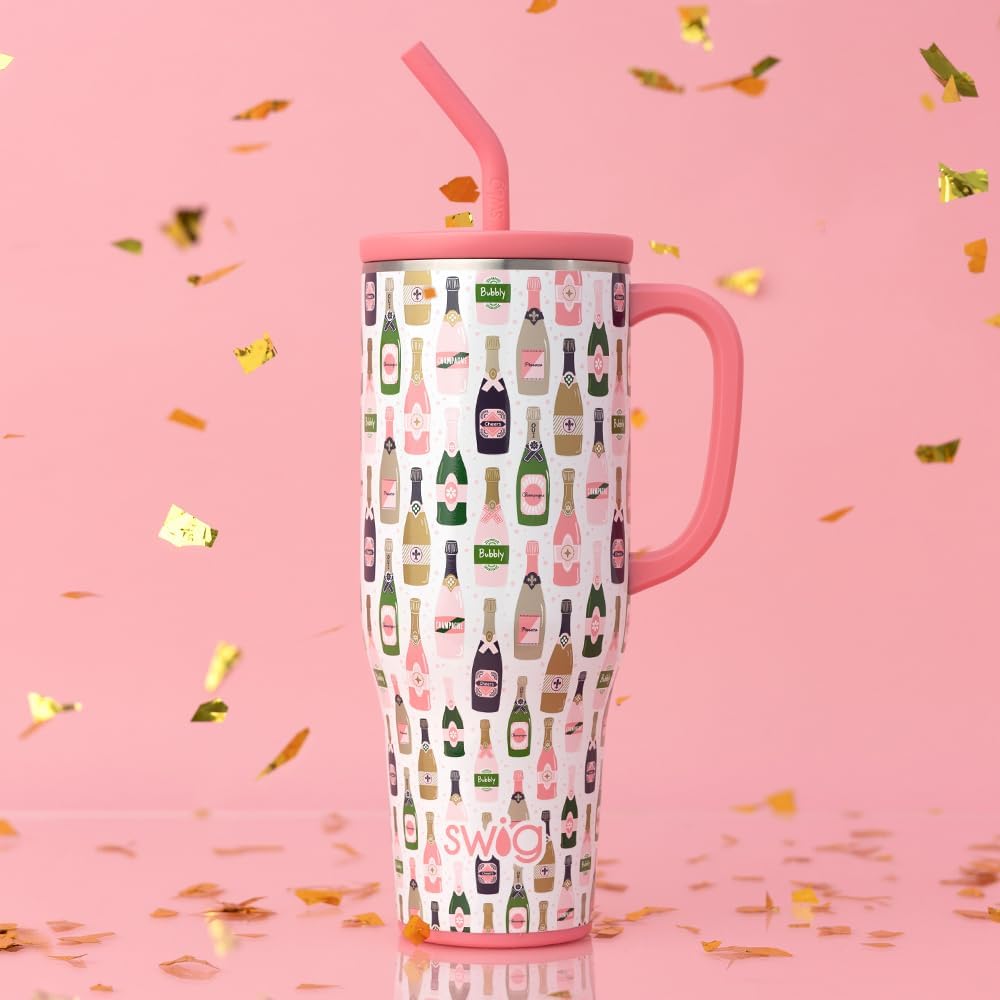 30oz Insulated Mega Mug with Handle & Straw, Cookie Jar | Triple Insulated Stainless Steel - Handle & Straw Included - Extra Large Capacity - Cup Holder Friendly