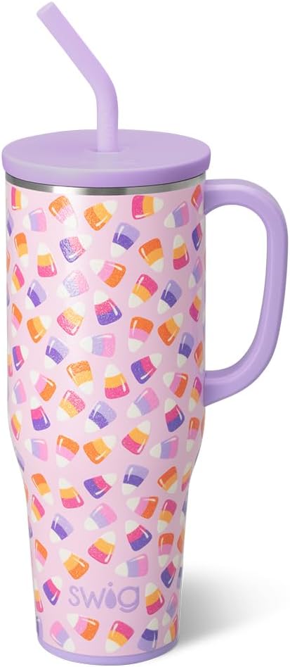 30oz Insulated Mega Mug with Handle & Straw, Cookie Jar | Triple Insulated Stainless Steel - Handle & Straw Included - Extra Large Capacity - Cup Holder Friendly