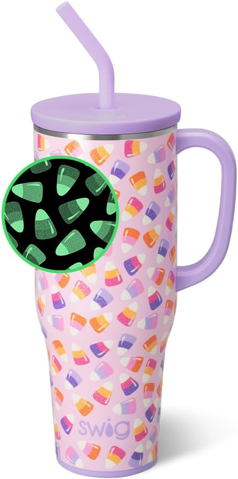 30oz Insulated Mega Mug with Handle & Straw, Cookie Jar | Triple Insulated Stainless Steel - Handle & Straw Included - Extra Large Capacity - Cup Holder Friendly