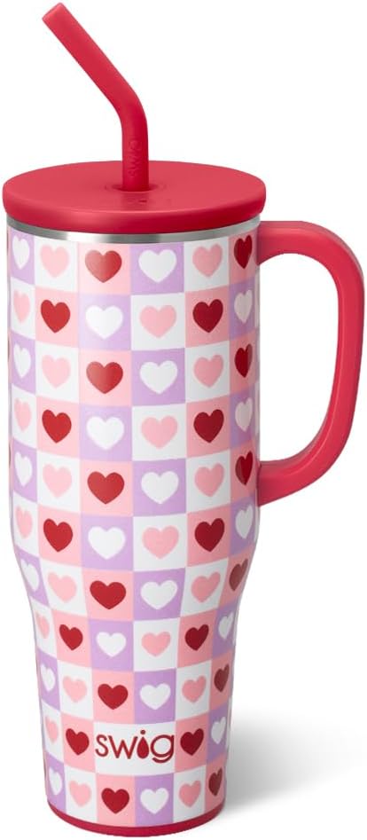 30oz Insulated Mega Mug with Handle & Straw, Cookie Jar | Triple Insulated Stainless Steel - Handle & Straw Included - Extra Large Capacity - Cup Holder Friendly