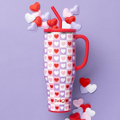 30oz Insulated Mega Mug with Handle & Straw, Cookie Jar | Triple Insulated Stainless Steel - Handle & Straw Included - Extra Large Capacity - Cup Holder Friendly