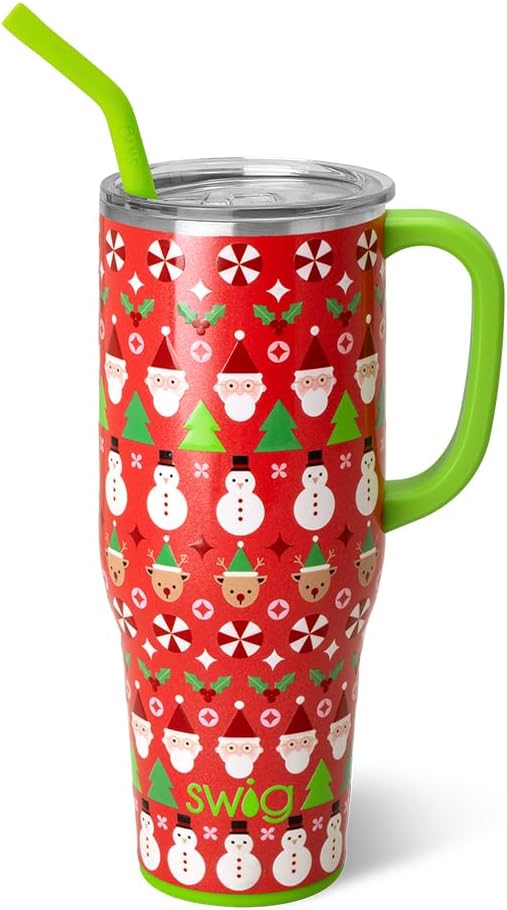 30oz Insulated Mega Mug with Handle & Straw, Cookie Jar | Triple Insulated Stainless Steel - Handle & Straw Included - Extra Large Capacity - Cup Holder Friendly
