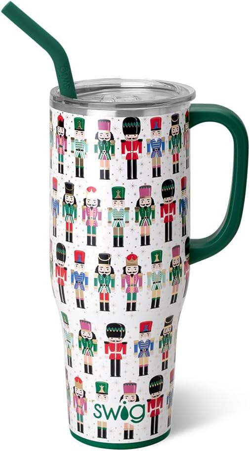 30oz Insulated Mega Mug with Handle & Straw, Cookie Jar | Triple Insulated Stainless Steel - Handle & Straw Included - Extra Large Capacity - Cup Holder Friendly