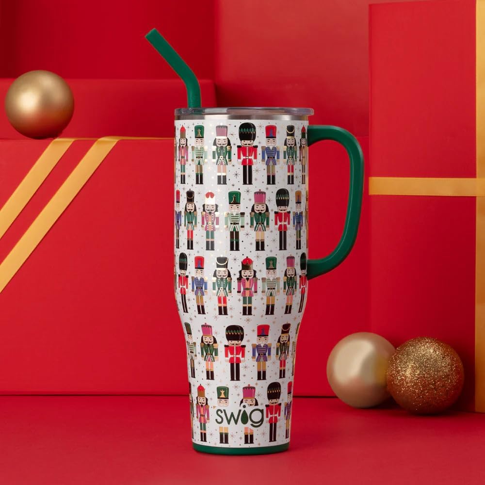 30oz Insulated Mega Mug with Handle & Straw, Cookie Jar | Triple Insulated Stainless Steel - Handle & Straw Included - Extra Large Capacity - Cup Holder Friendly