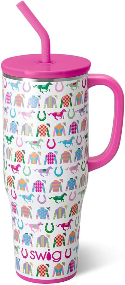 30oz Insulated Mega Mug with Handle & Straw, Cookie Jar | Triple Insulated Stainless Steel - Handle & Straw Included - Extra Large Capacity - Cup Holder Friendly