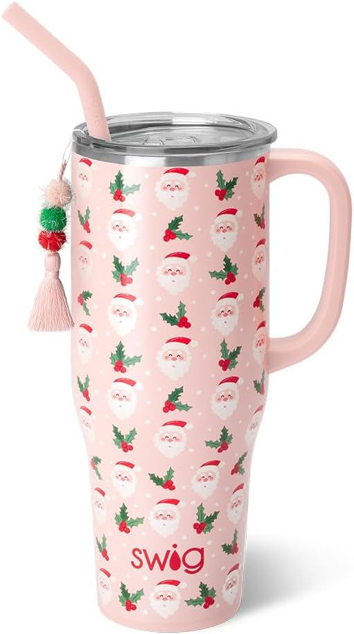 30oz Insulated Mega Mug with Handle & Straw, Cookie Jar | Triple Insulated Stainless Steel - Handle & Straw Included - Extra Large Capacity - Cup Holder Friendly