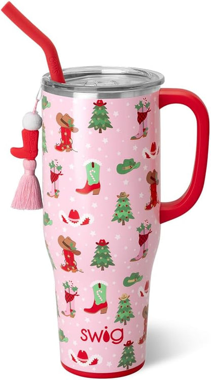 30oz Insulated Mega Mug with Handle & Straw, Cookie Jar | Triple Insulated Stainless Steel - Handle & Straw Included - Extra Large Capacity - Cup Holder Friendly