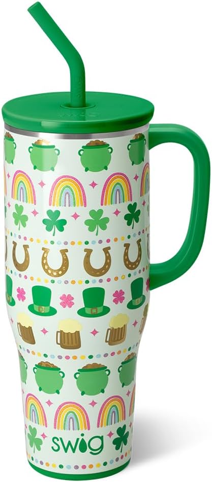 30oz Insulated Mega Mug with Handle & Straw, Cookie Jar | Triple Insulated Stainless Steel - Handle & Straw Included - Extra Large Capacity - Cup Holder Friendly
