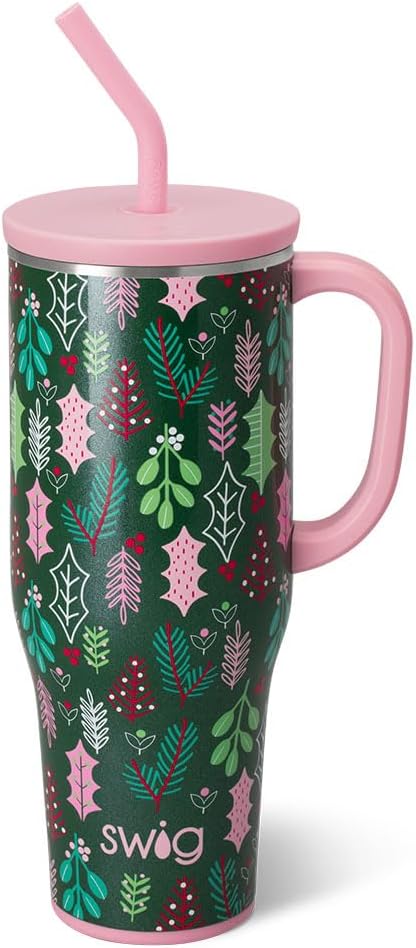 30oz Insulated Mega Mug with Handle & Straw, Cookie Jar | Triple Insulated Stainless Steel - Handle & Straw Included - Extra Large Capacity - Cup Holder Friendly