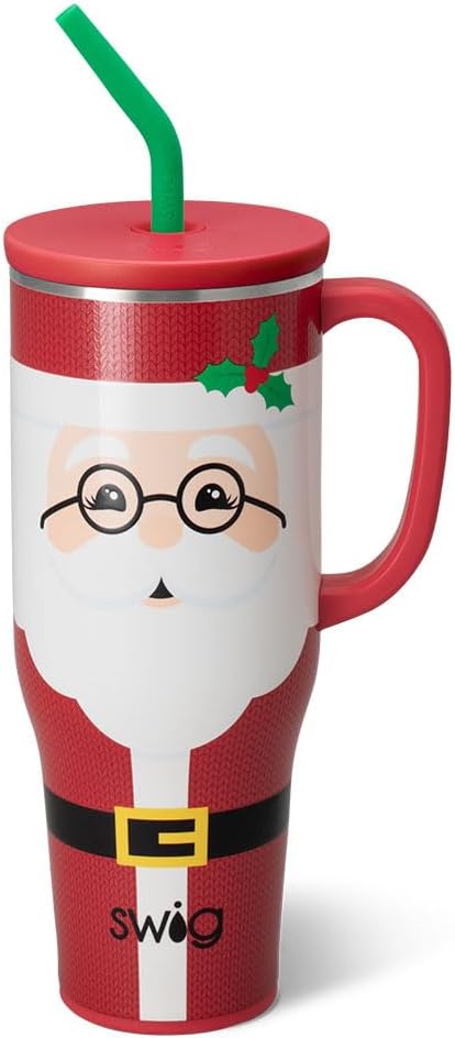 30oz Insulated Mega Mug with Handle & Straw, Cookie Jar | Triple Insulated Stainless Steel - Handle & Straw Included - Extra Large Capacity - Cup Holder Friendly