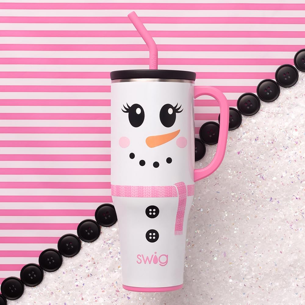 30oz Insulated Mega Mug with Handle & Straw, Cookie Jar | Triple Insulated Stainless Steel - Handle & Straw Included - Extra Large Capacity - Cup Holder Friendly