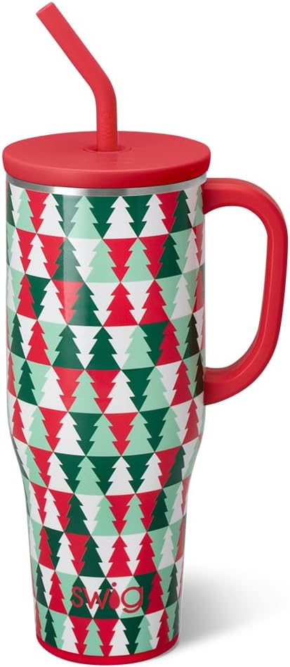 30oz Insulated Mega Mug with Handle & Straw, Cookie Jar | Triple Insulated Stainless Steel - Handle & Straw Included - Extra Large Capacity - Cup Holder Friendly