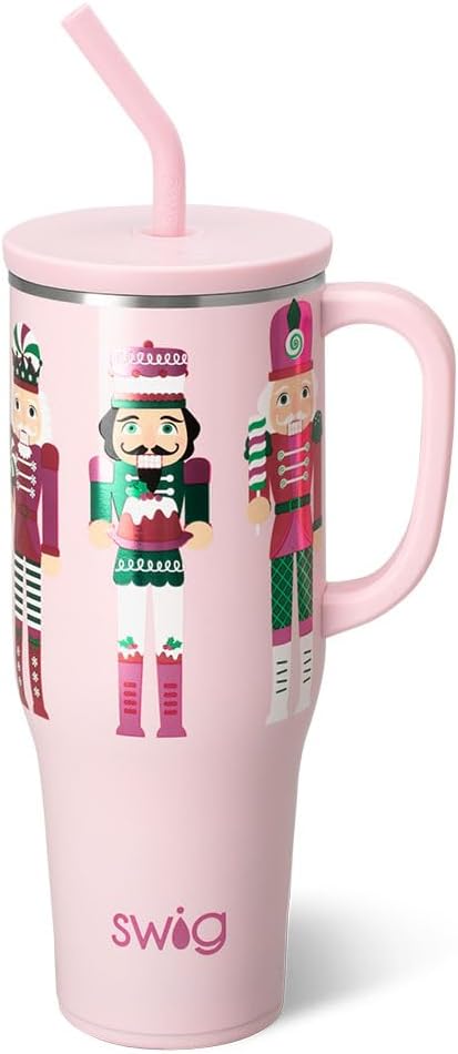 30oz Insulated Mega Mug with Handle & Straw, Cookie Jar | Triple Insulated Stainless Steel - Handle & Straw Included - Extra Large Capacity - Cup Holder Friendly