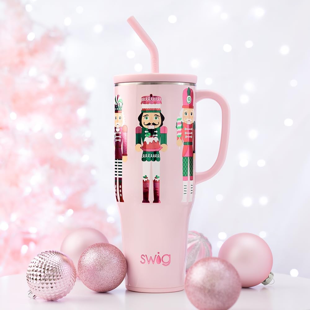 30oz Insulated Mega Mug with Handle & Straw, Cookie Jar | Triple Insulated Stainless Steel - Handle & Straw Included - Extra Large Capacity - Cup Holder Friendly