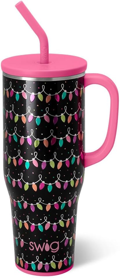 30oz Insulated Mega Mug with Handle & Straw, Cookie Jar | Triple Insulated Stainless Steel - Handle & Straw Included - Extra Large Capacity - Cup Holder Friendly
