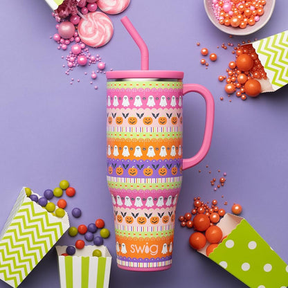 30oz Insulated Mega Mug with Handle & Straw, Cookie Jar | Triple Insulated Stainless Steel - Handle & Straw Included - Extra Large Capacity - Cup Holder Friendly