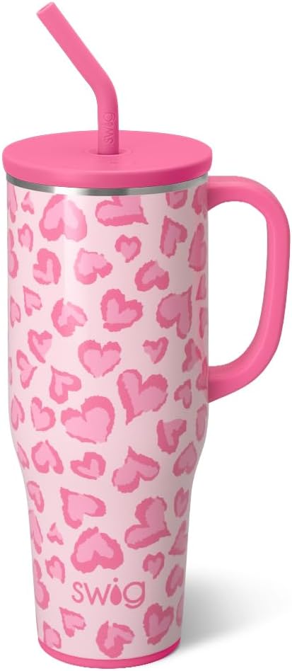 30oz Insulated Mega Mug with Handle & Straw, Cookie Jar | Triple Insulated Stainless Steel - Handle & Straw Included - Extra Large Capacity - Cup Holder Friendly
