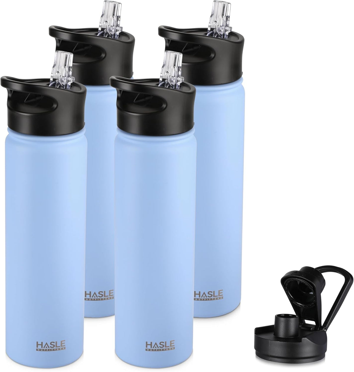 32 oz Insulated Water Bottle Stainless Steel Double Walled Vacuum Sports Water Bottle with 2 Lids (Straw and Spout Lid) for Gym Camping Hiking(Black,1)