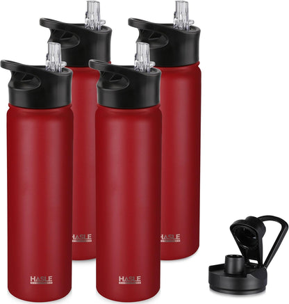 32 oz Insulated Water Bottle Stainless Steel Double Walled Vacuum Sports Water Bottle with 2 Lids (Straw and Spout Lid) for Gym Camping Hiking(Black,1)
