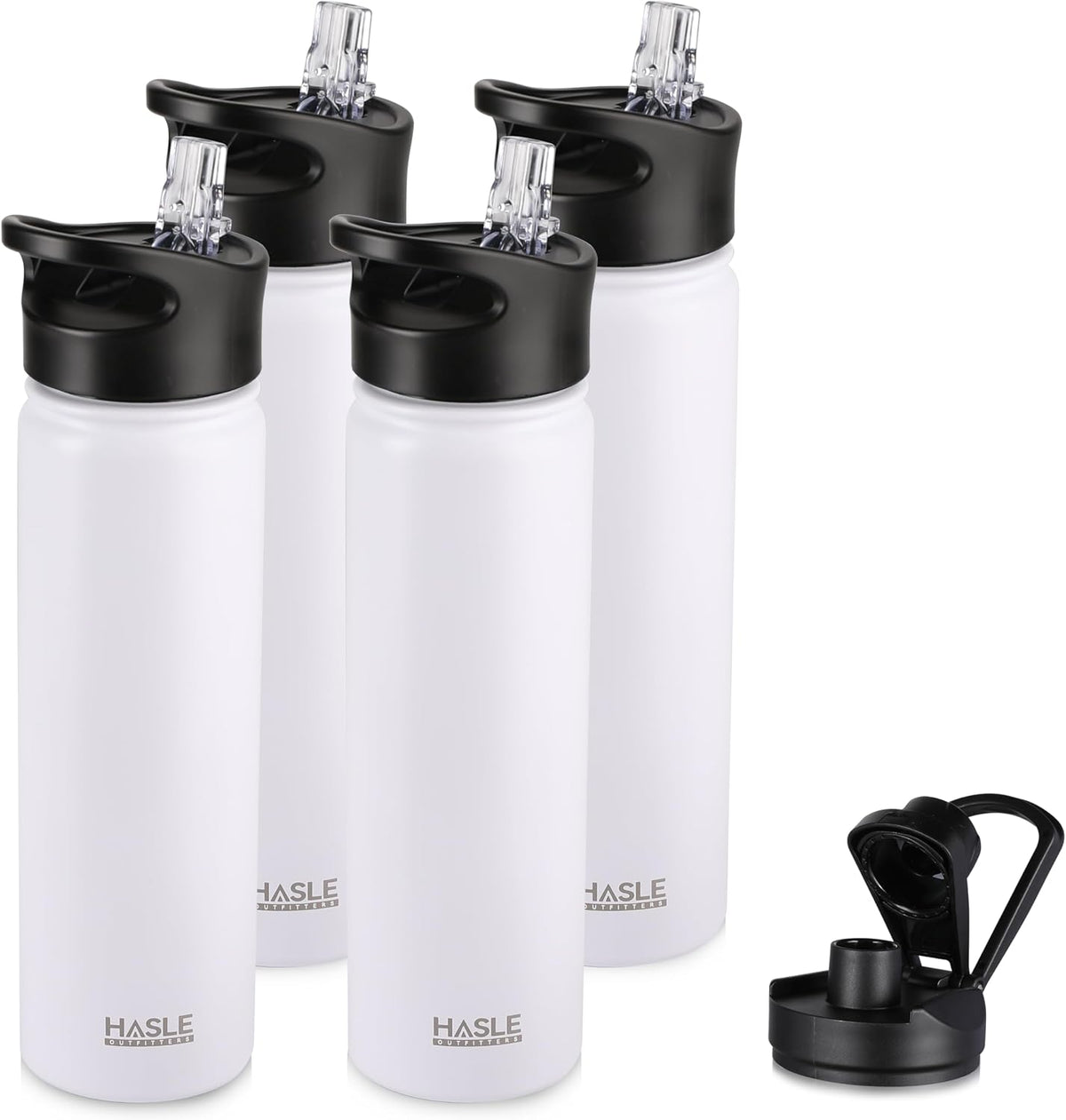 32 oz Insulated Water Bottle Stainless Steel Double Walled Vacuum Sports Water Bottle with 2 Lids (Straw and Spout Lid) for Gym Camping Hiking(Black,1)