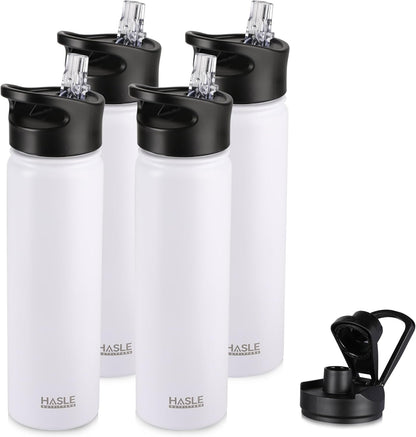 32 oz Insulated Water Bottle Stainless Steel Double Walled Vacuum Sports Water Bottle with 2 Lids (Straw and Spout Lid) for Gym Camping Hiking(Black,1)