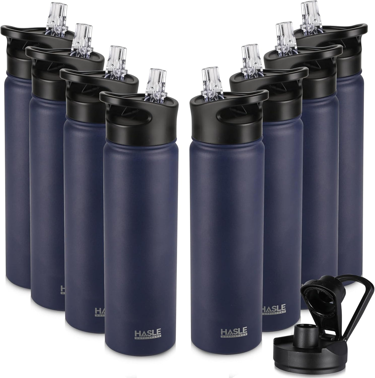 32 oz Insulated Water Bottle Stainless Steel Double Walled Vacuum Sports Water Bottle with 2 Lids (Straw and Spout Lid) for Gym Camping Hiking(Black,1)