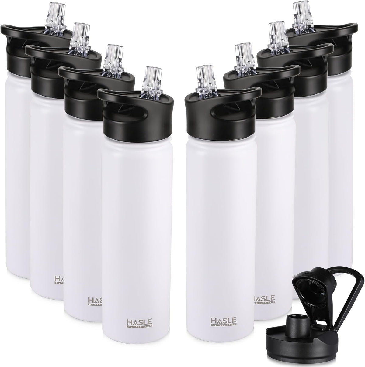 32 oz Insulated Water Bottle Stainless Steel Double Walled Vacuum Sports Water Bottle with 2 Lids (Straw and Spout Lid) for Gym Camping Hiking(Black,1)