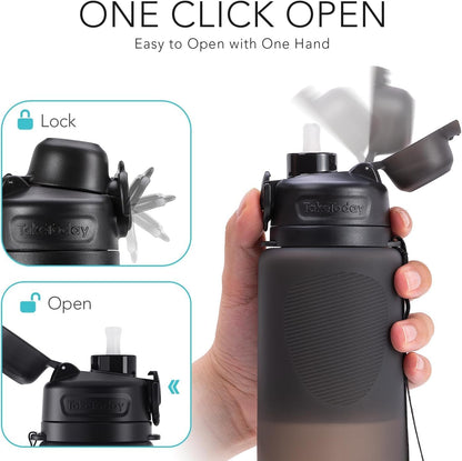 Collapsible Water Bottles, Foldable for Travel, 32oz, Black