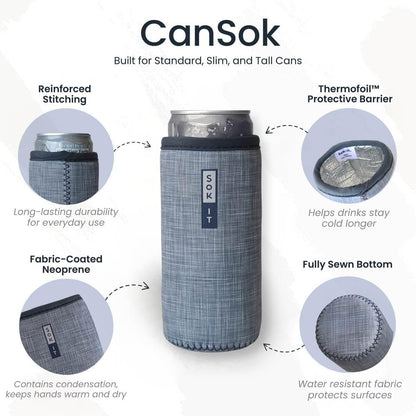 CanSok Sleeve for Beer & Soda Insulated Neoprene Cover (Ocean Oasis, 12oz Can Sleeve) - Colors B