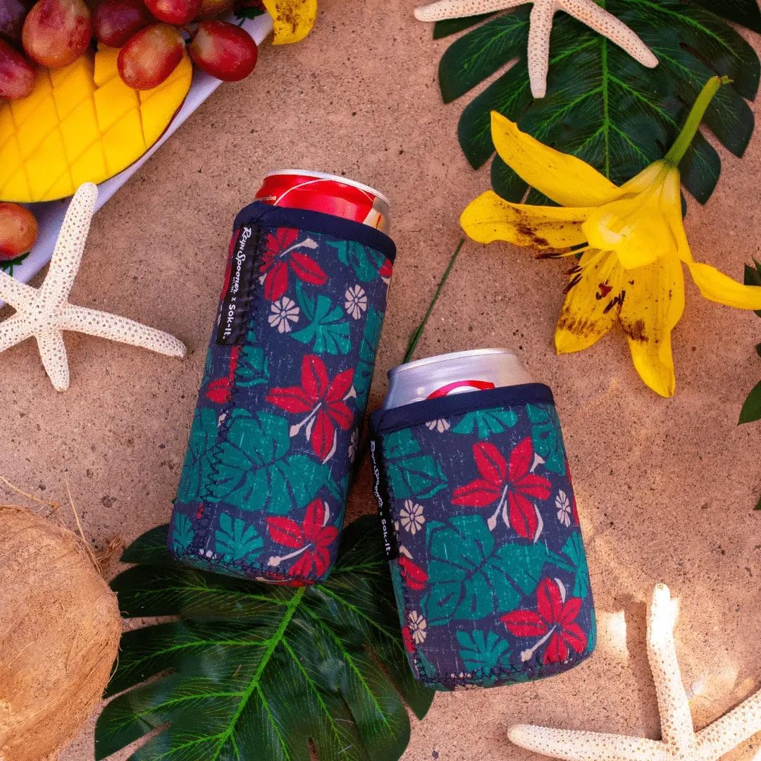 CanSok Sleeve for Beer & Soda Insulated Neoprene Cover (Ocean Oasis, 12oz Can Sleeve) - Colors B