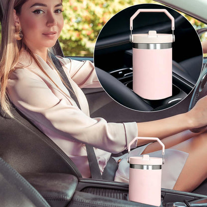 2-Pack Replacement Flip Straw Lids for Stanley IceFlow Tumbler 30oz and 20oz, Spill-Proof Cap with 2 Reusable Straws & 2 Cleaning Brushes, BPA-Free, Easy to Clean