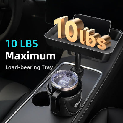 Car Cup Holder Tray, 9.5”Detachable Car Food Tray Table for Eating