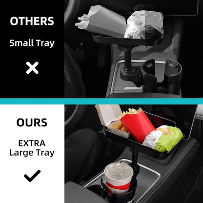 Car Cup Holder Tray, 9.5”Detachable Car Food Tray Table for Eating