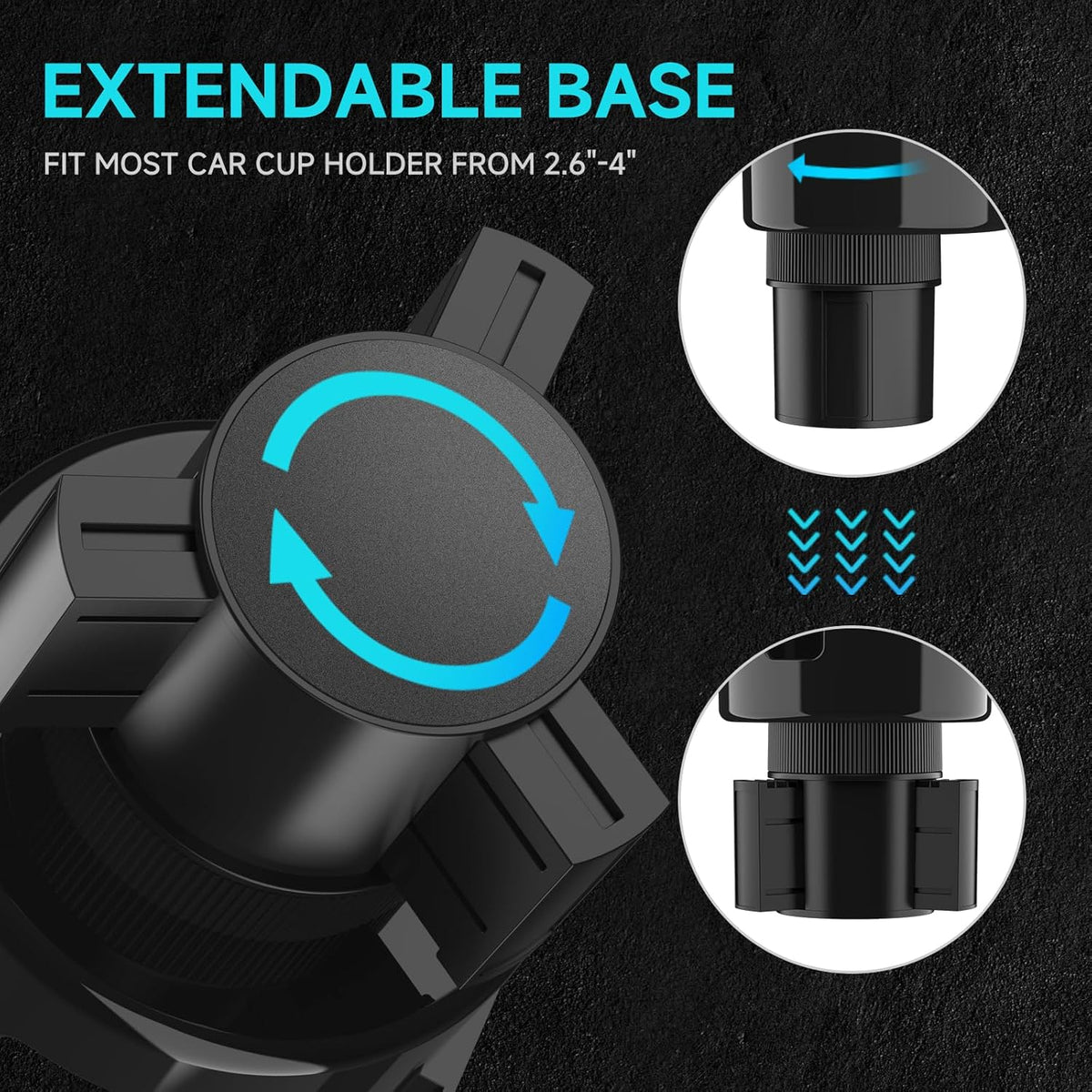 Car Cup Holder Tray, 9.5”Detachable Car Food Tray Table for Eating
