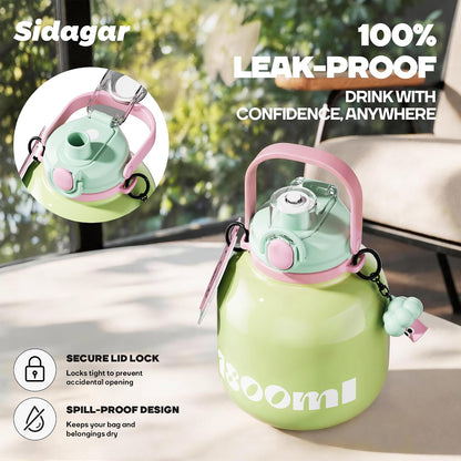 60 oz Half Gallon Insulated Water Bottle with Straw, Black