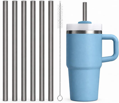 Replacement Straw Compatible with 40 oz Stanley Quencher Tumbler, 12 Inch Extra Long Reusable Plastic Straws for 40 Oz Cup, Clear-6 Pack