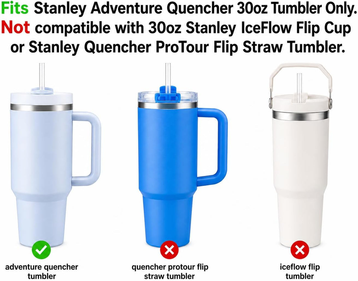 Replacement Straw Compatible with 40 oz Stanley Quencher Tumbler, 12 Inch Extra Long Reusable Plastic Straws for 40 Oz Cup, Clear-6 Pack