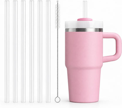Replacement Straw Compatible with 40 oz Stanley Quencher Tumbler, 12 Inch Extra Long Reusable Plastic Straws for 40 Oz Cup, Clear-6 Pack