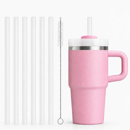 Replacement Straw Compatible with 40 oz Stanley Quencher Tumbler, 12 Inch Extra Long Reusable Plastic Straws for 40 Oz Cup, Clear-6 Pack